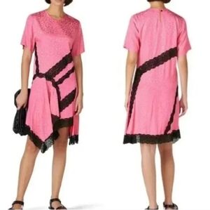 Koche Collective Pink Leopard Lace Fairy Dress Asymmetrical feminine party